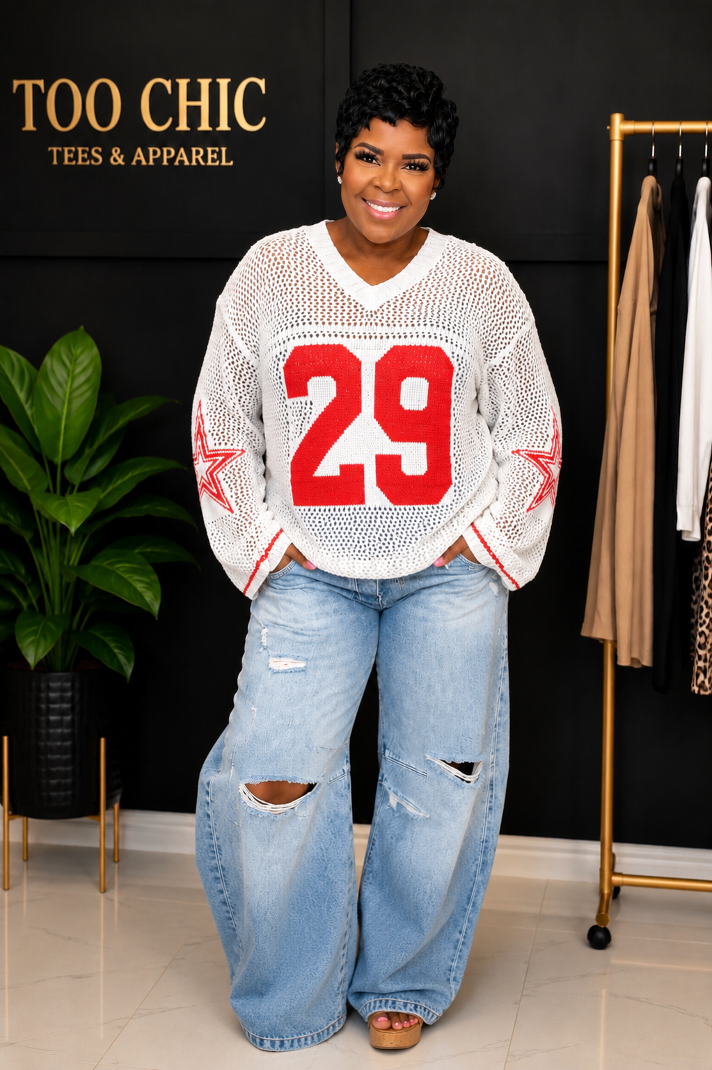 Varsity Vibes Crochet Sweater