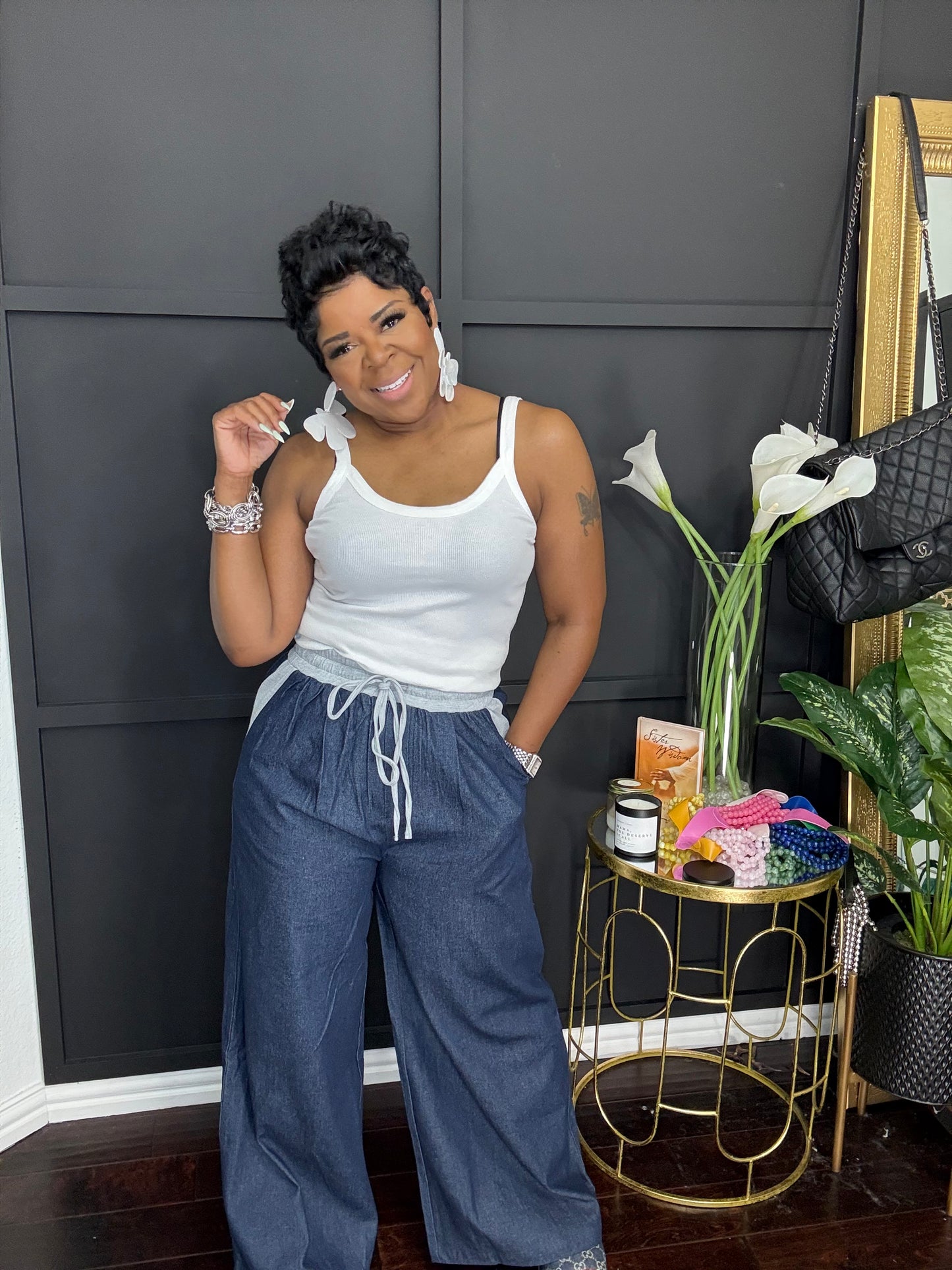 Woven Denim Pants