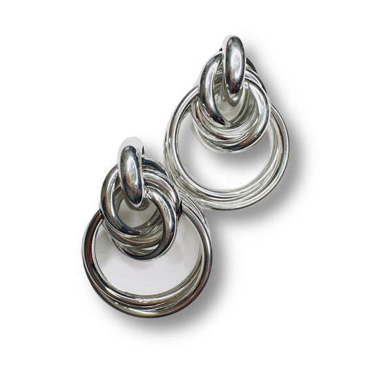 Silver Circle Mirror Earrings