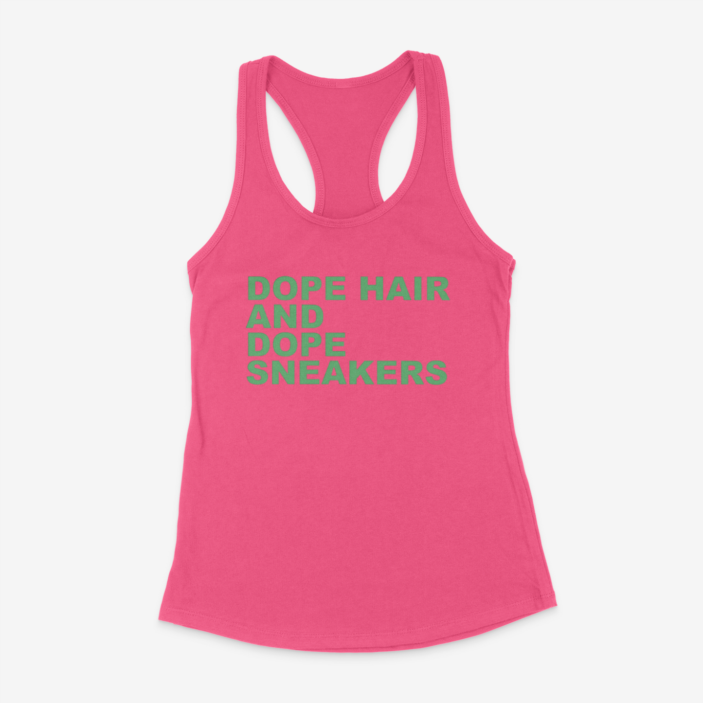 Dope Hair and Dope Sneakers Tank Top (Green)