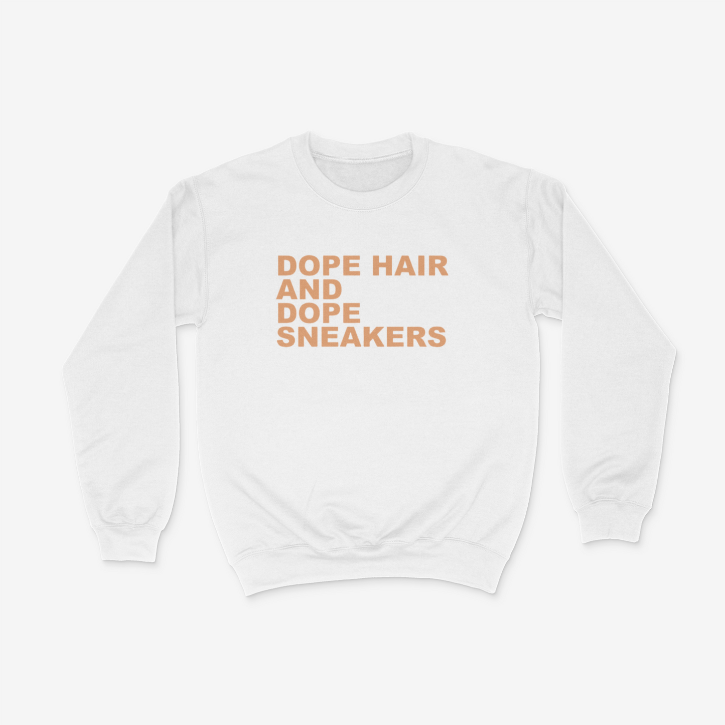 Dope Hair and Dope Sneakers Crewneck( Tan)