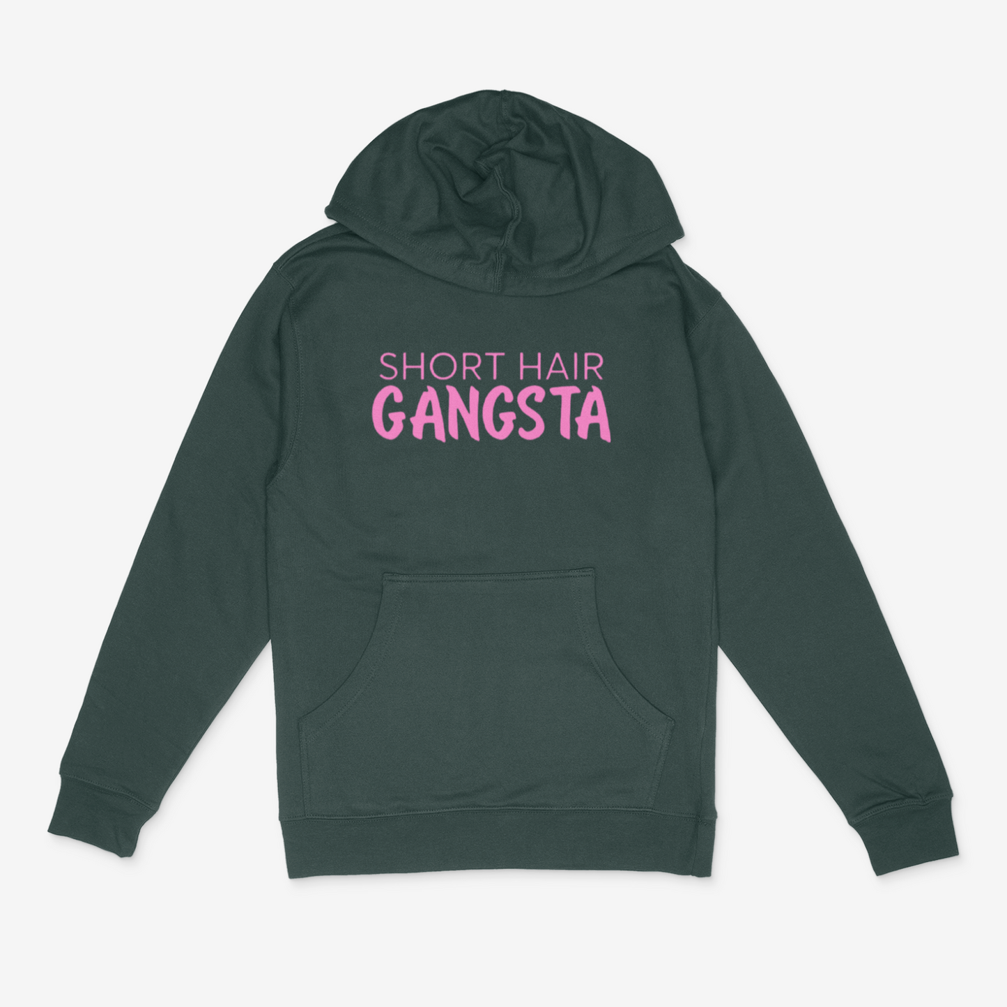 Short Hair Gangsta Hoodie (Pink)