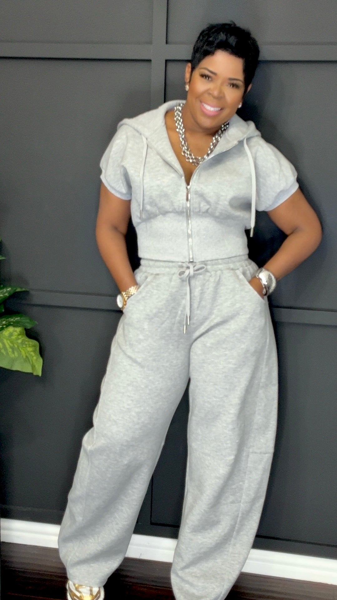 Off The Script Barrel Sweatpants Set