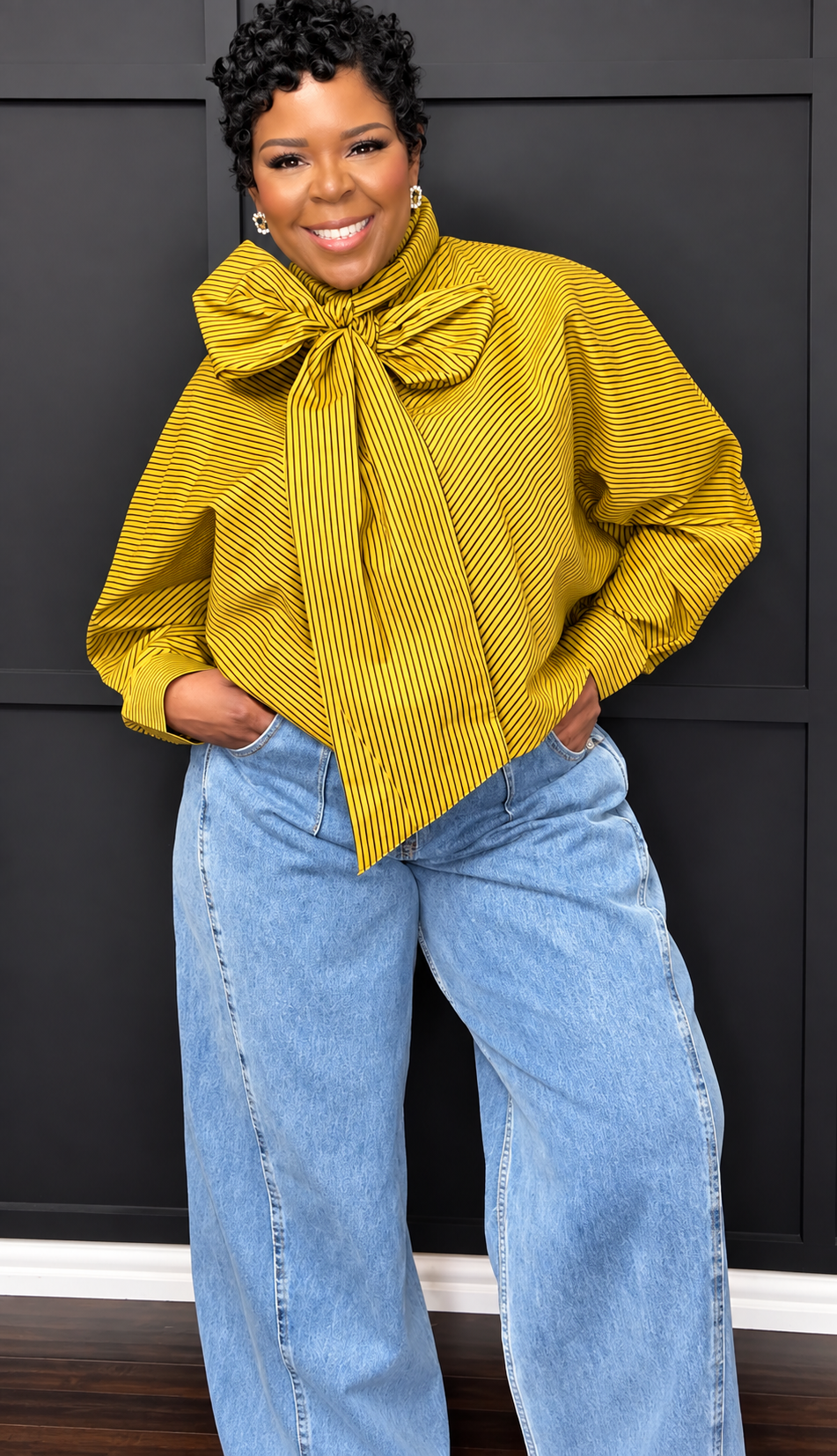 Big Bow Stripe Blouse