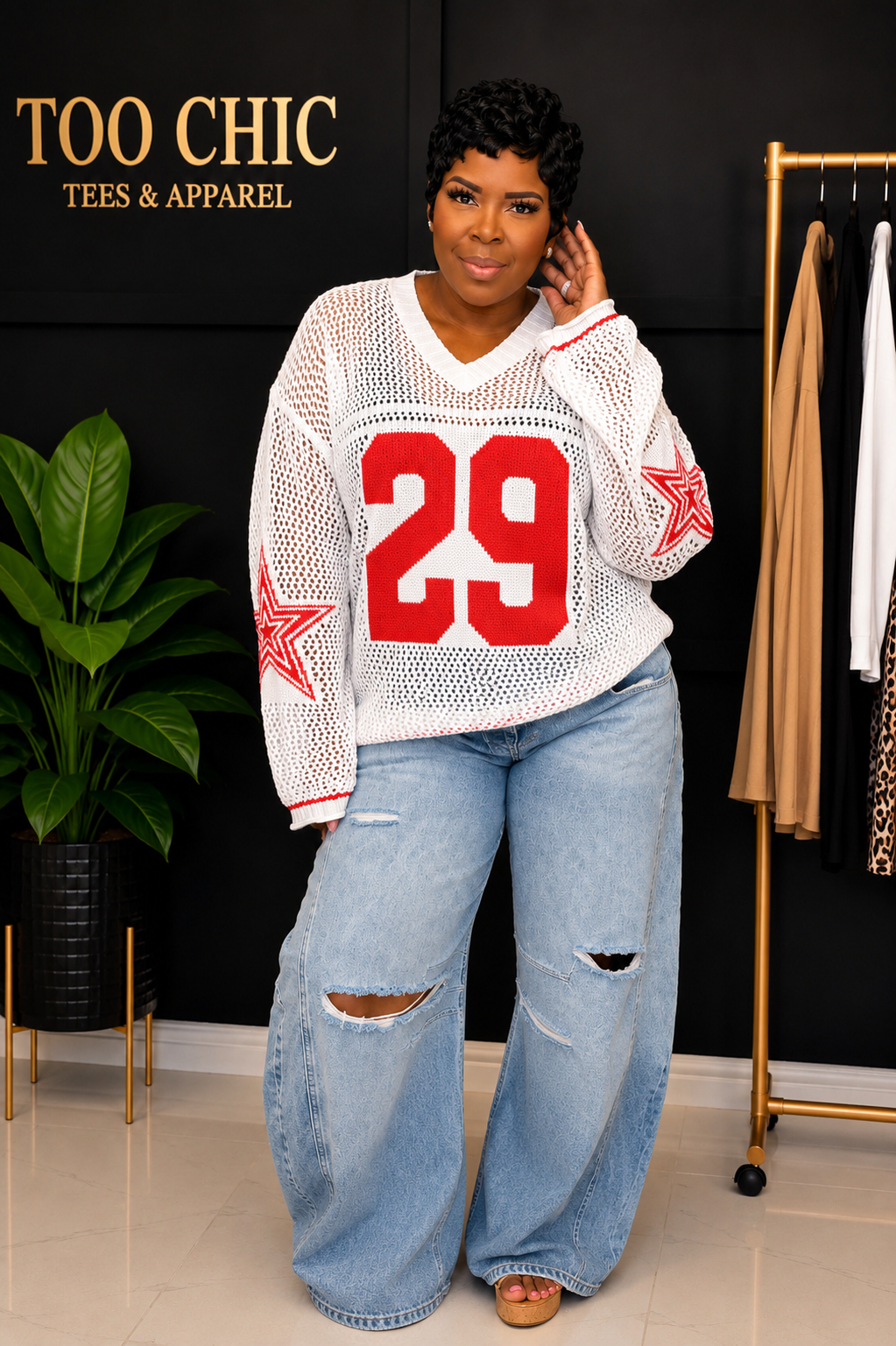 Varsity Vibes Crochet Sweater