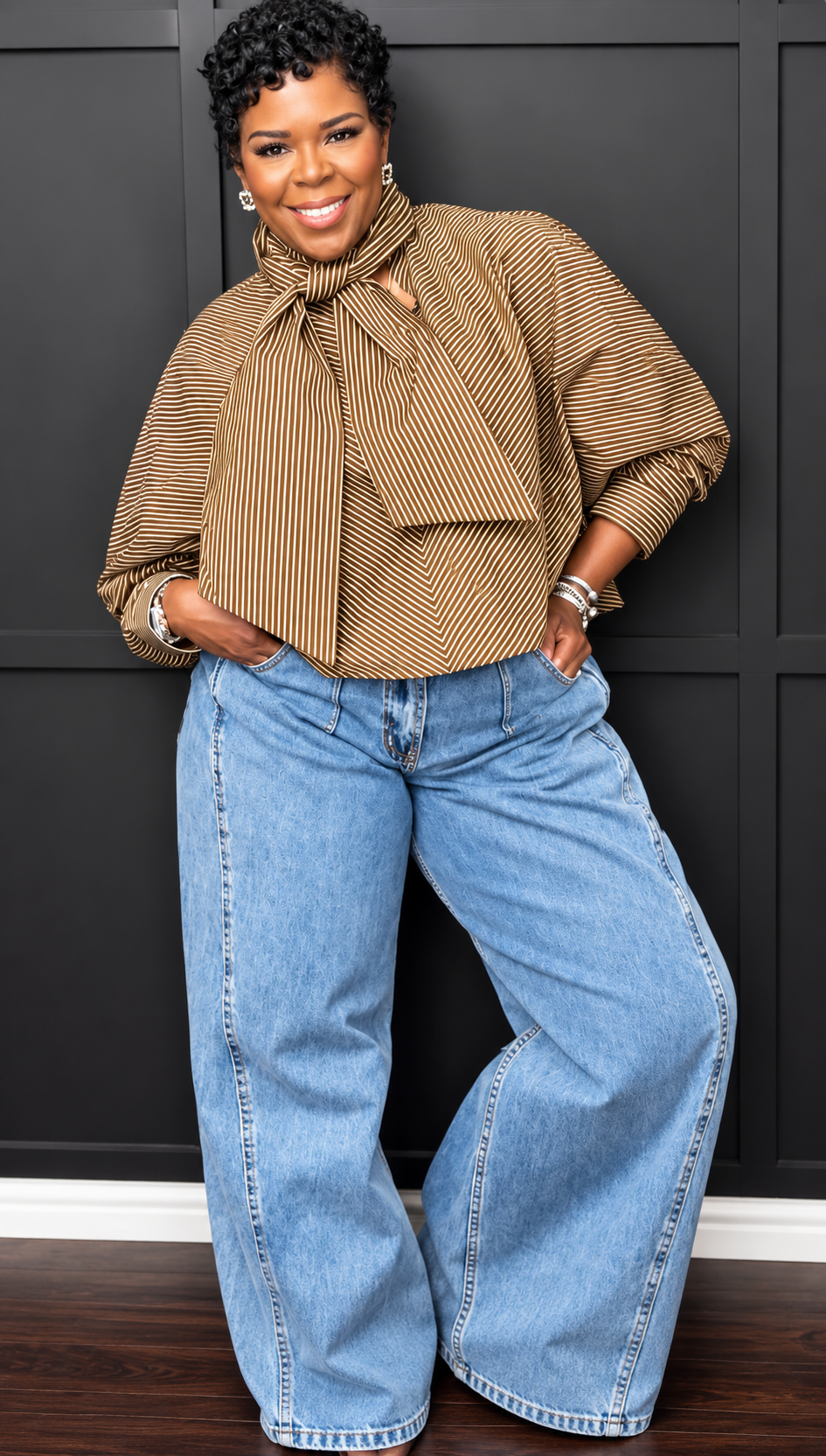 Big Bow Stripe Blouse