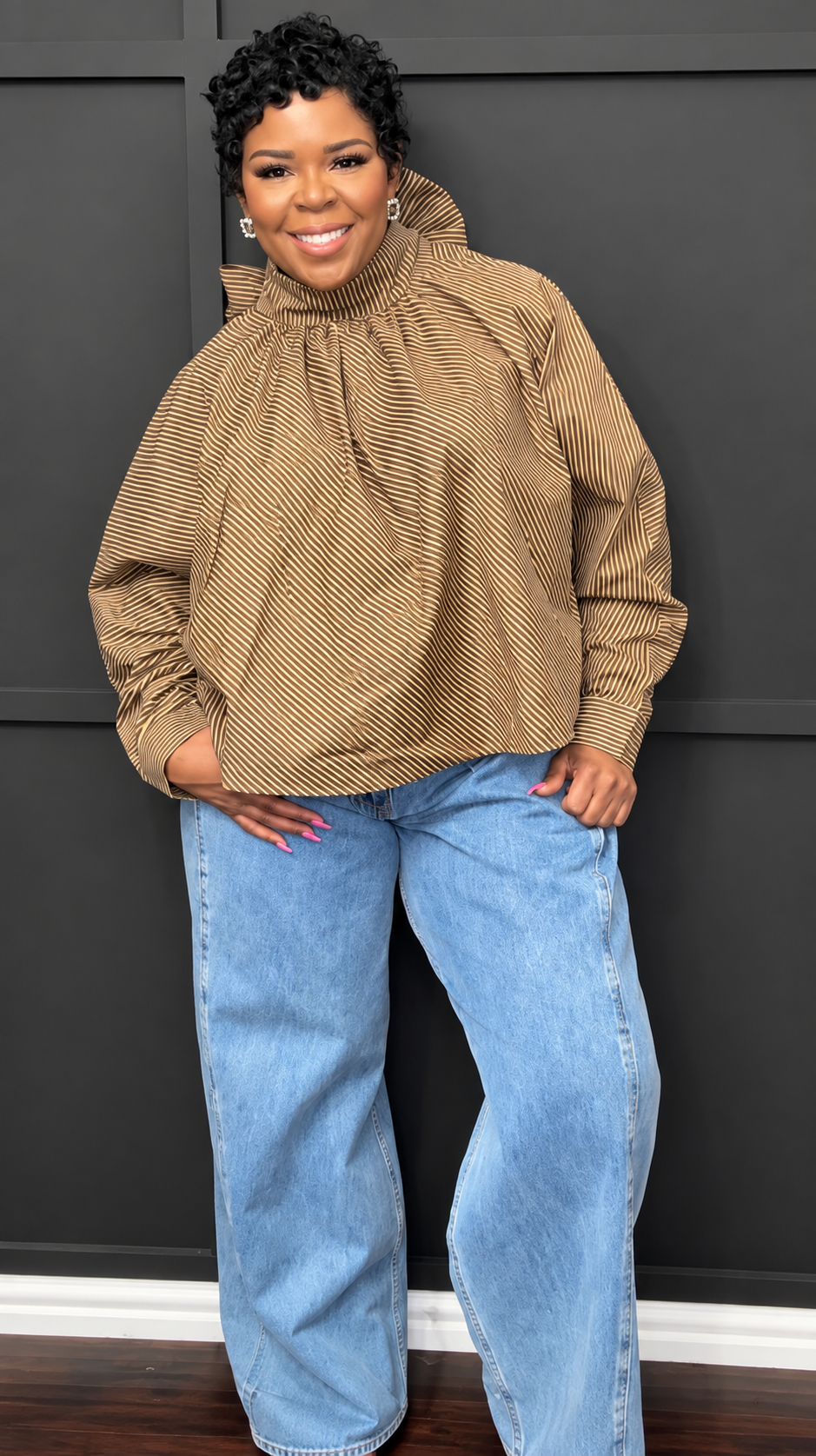 Big Bow Stripe Blouse
