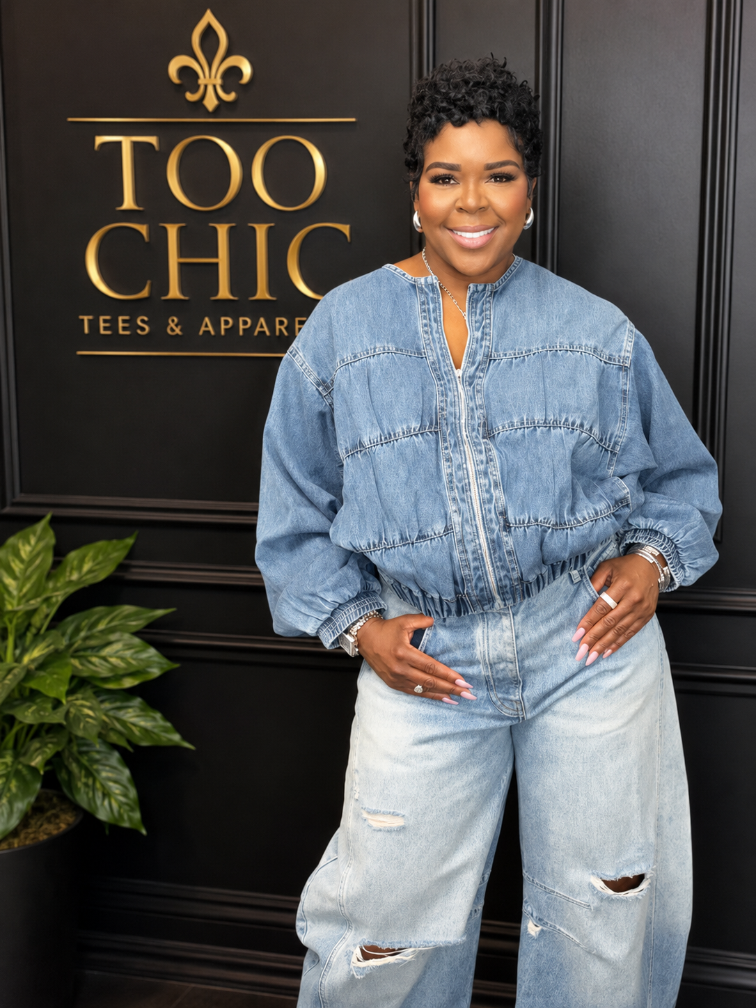 The Downtown Denim Bomber