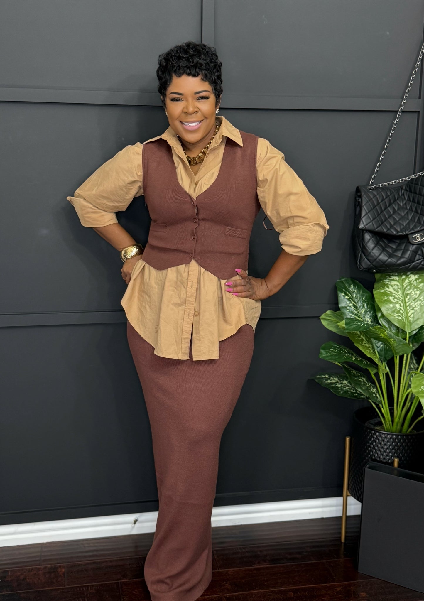 Boss Lady Knit Skirt Set