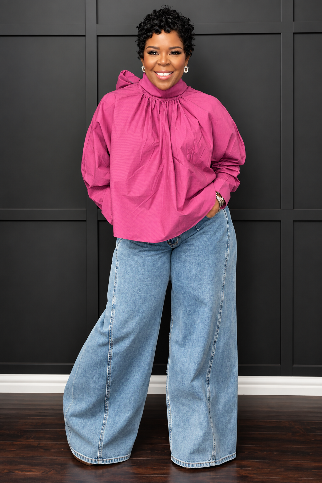 Big Bow Stripe Blouse
