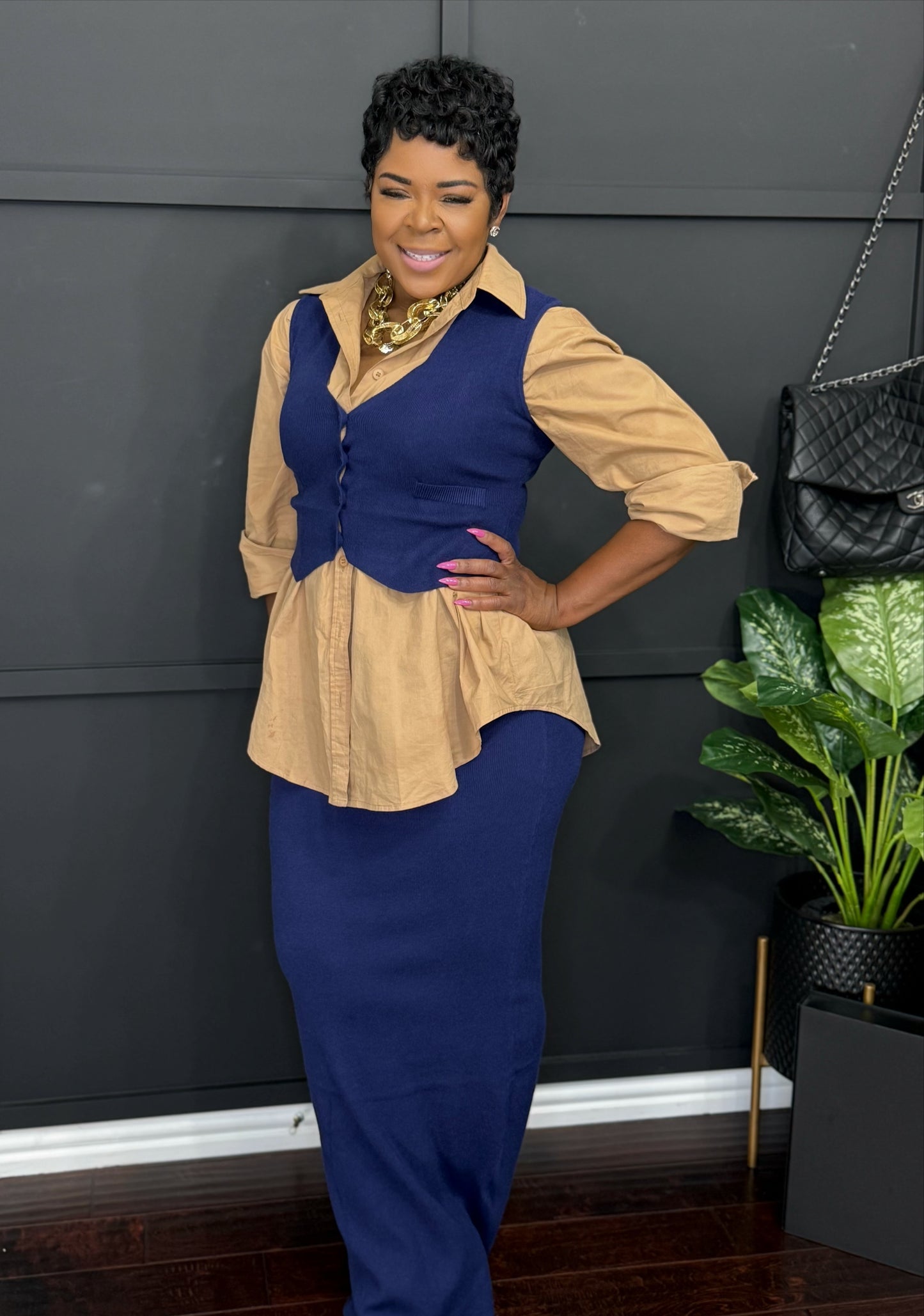 Boss Lady Knit Skirt Set