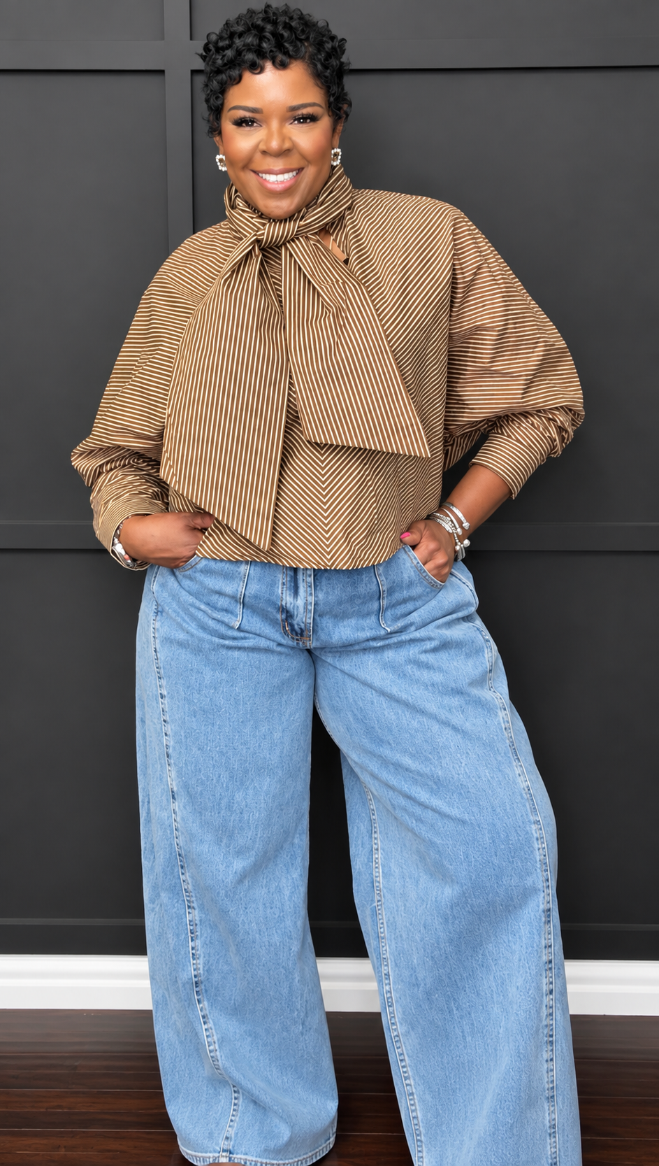 Big Bow Stripe Blouse