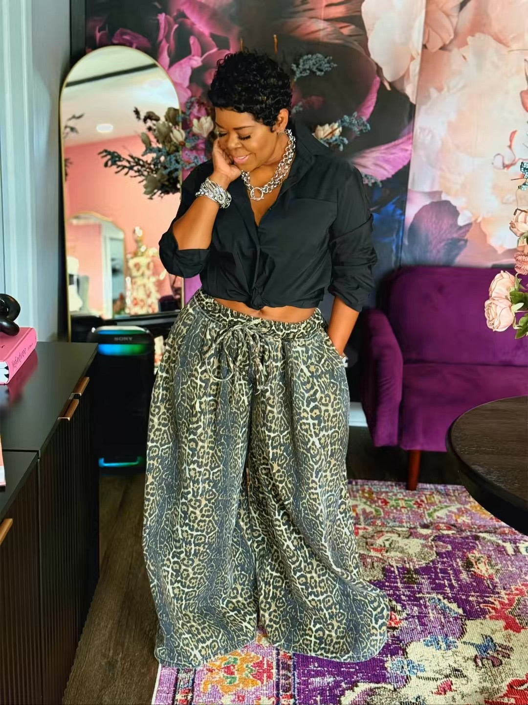 Oversized Baggy Leopard Pants