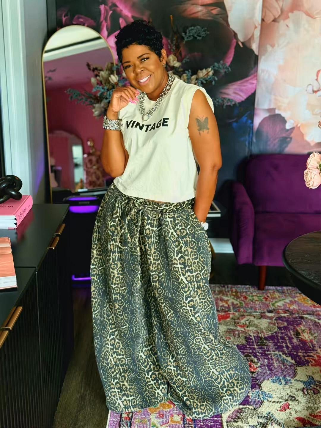 Oversized Baggy Leopard Pants