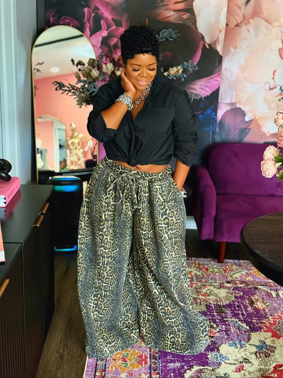 Oversized Baggy Leopard Pants