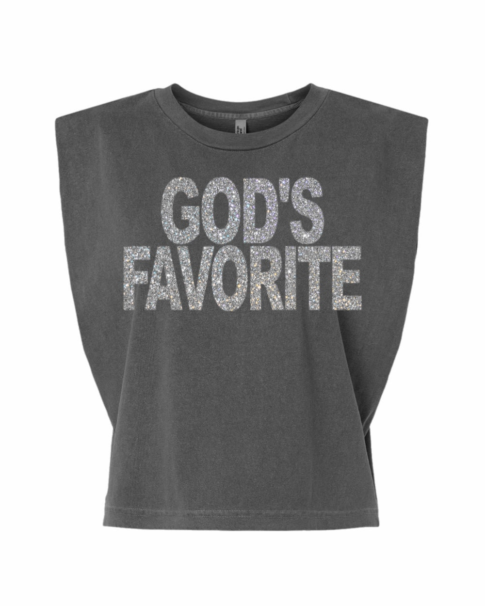 God's Favorite Muscle Tank Tee (Sparkling Silver)