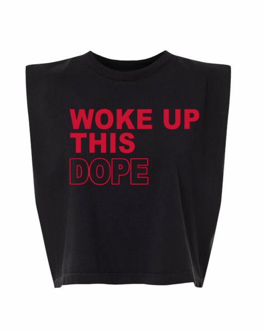Woke up this Dope Muscle Tank Tee (Red)