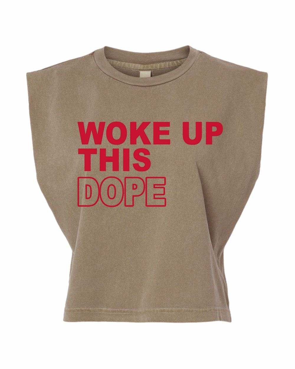 Woke up this Dope Muscle Tank Tee (Red)