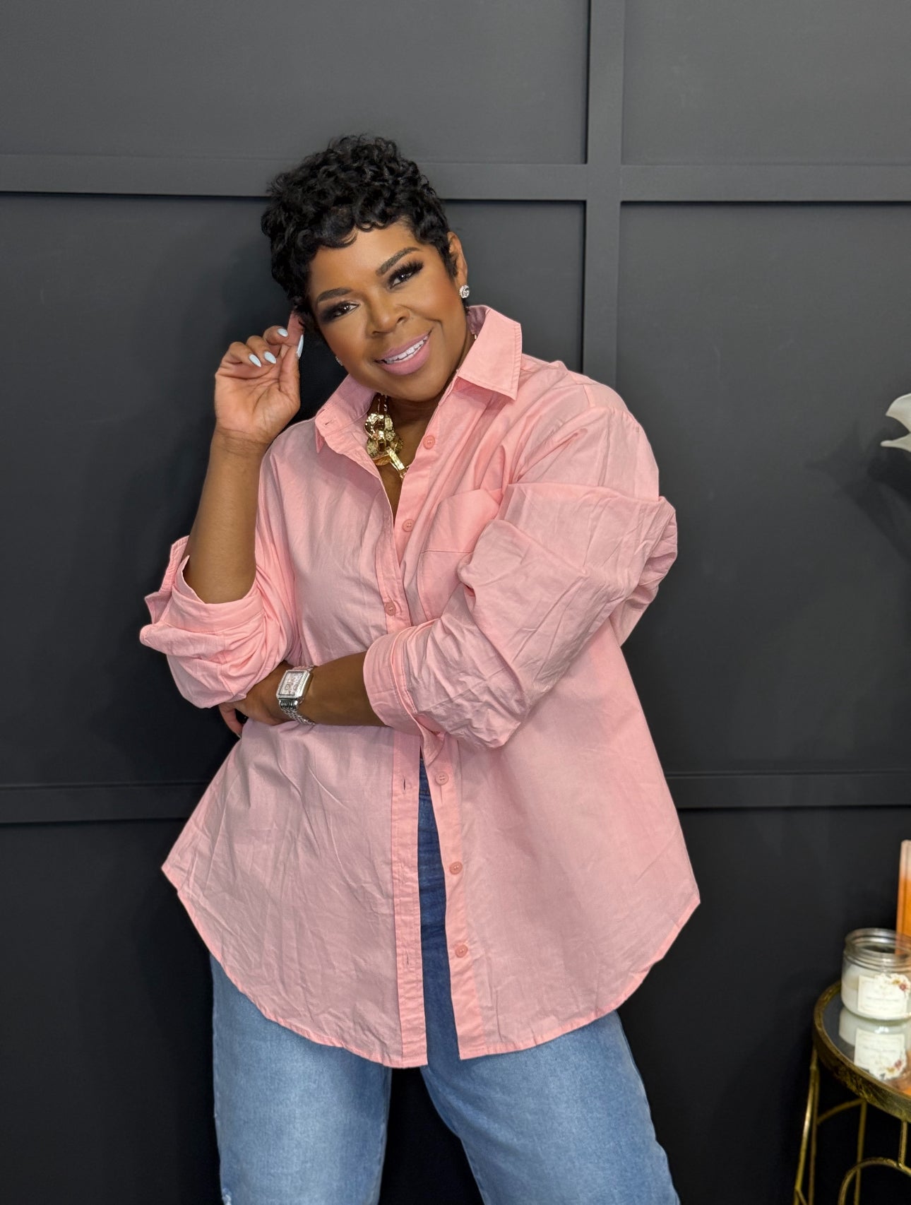 Chic Oversized Button Down Shirt