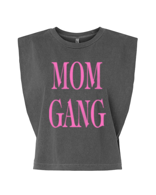 Mom Gang Muscle Tee (Pink)