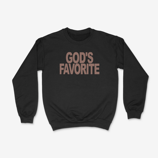 God's Favorite Crewneck (Brown)(PUFF)