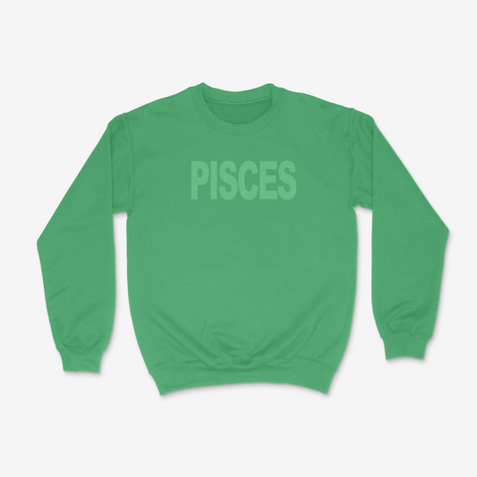 Limited Edition Pisces Green Puff Crewneck