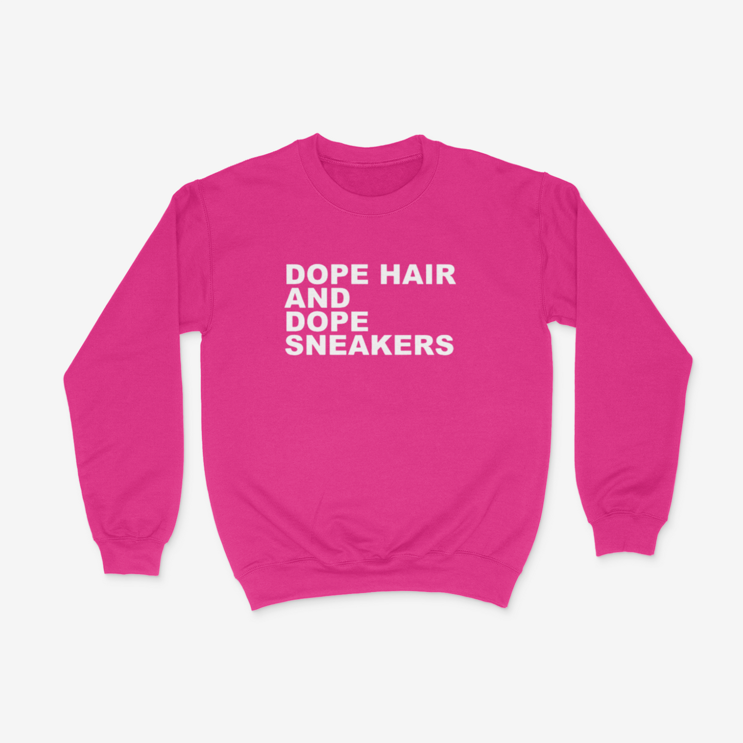 Dope Hair and Dope Sneakers Crewneck( White)