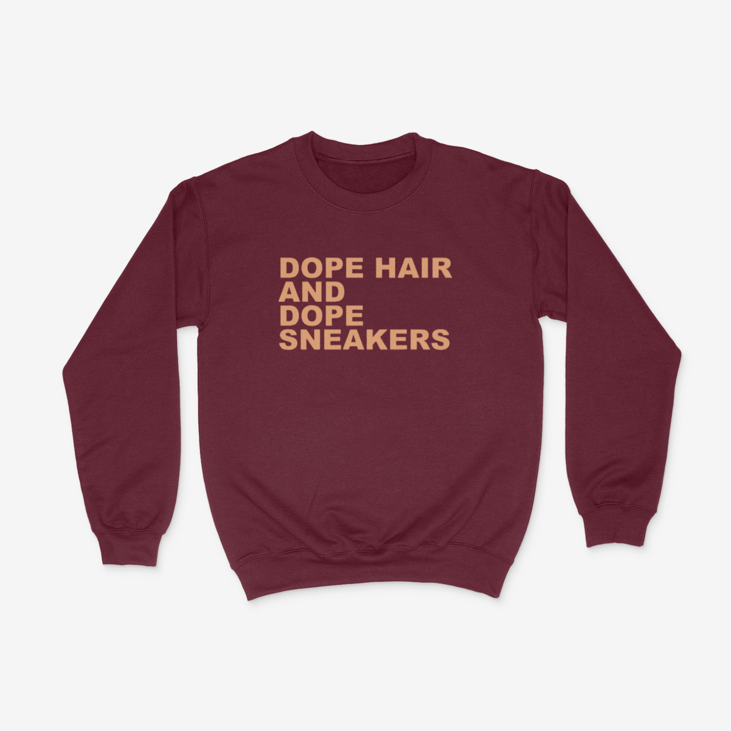 Dope Hair and Dope Sneakers Crewneck( Tan)