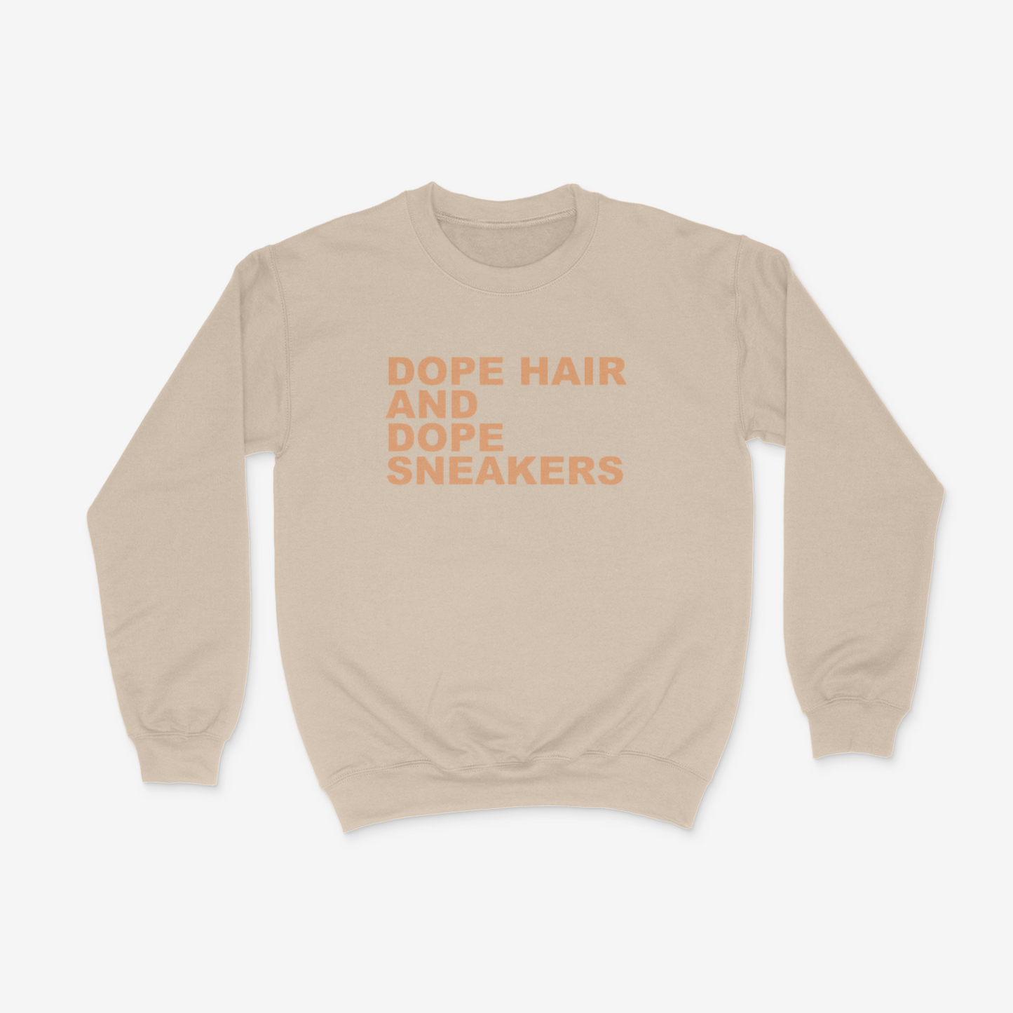 Dope Hair and Dope Sneakers Crewneck( Tan)