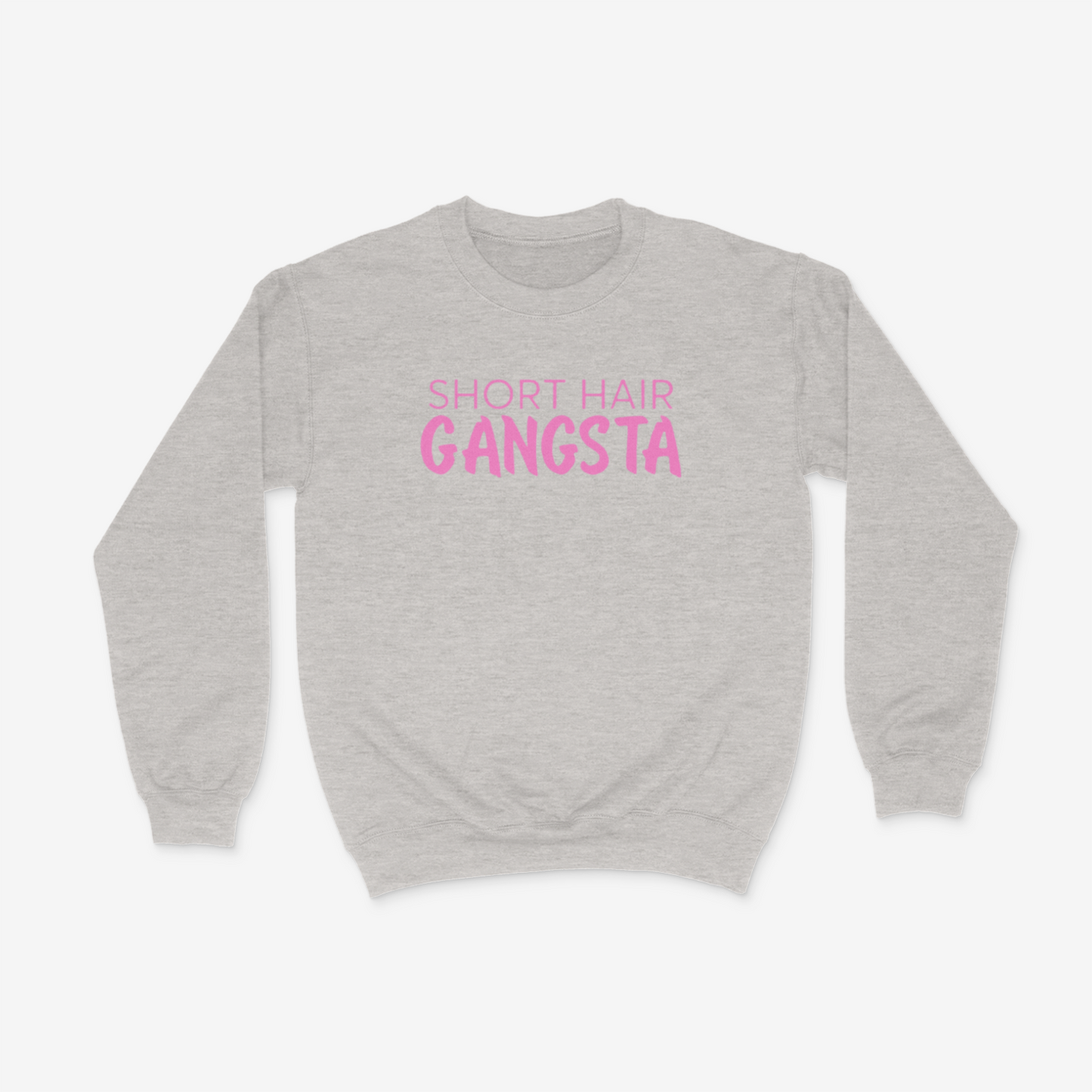 Short Hair Gangsta Crewneck ( Pink)