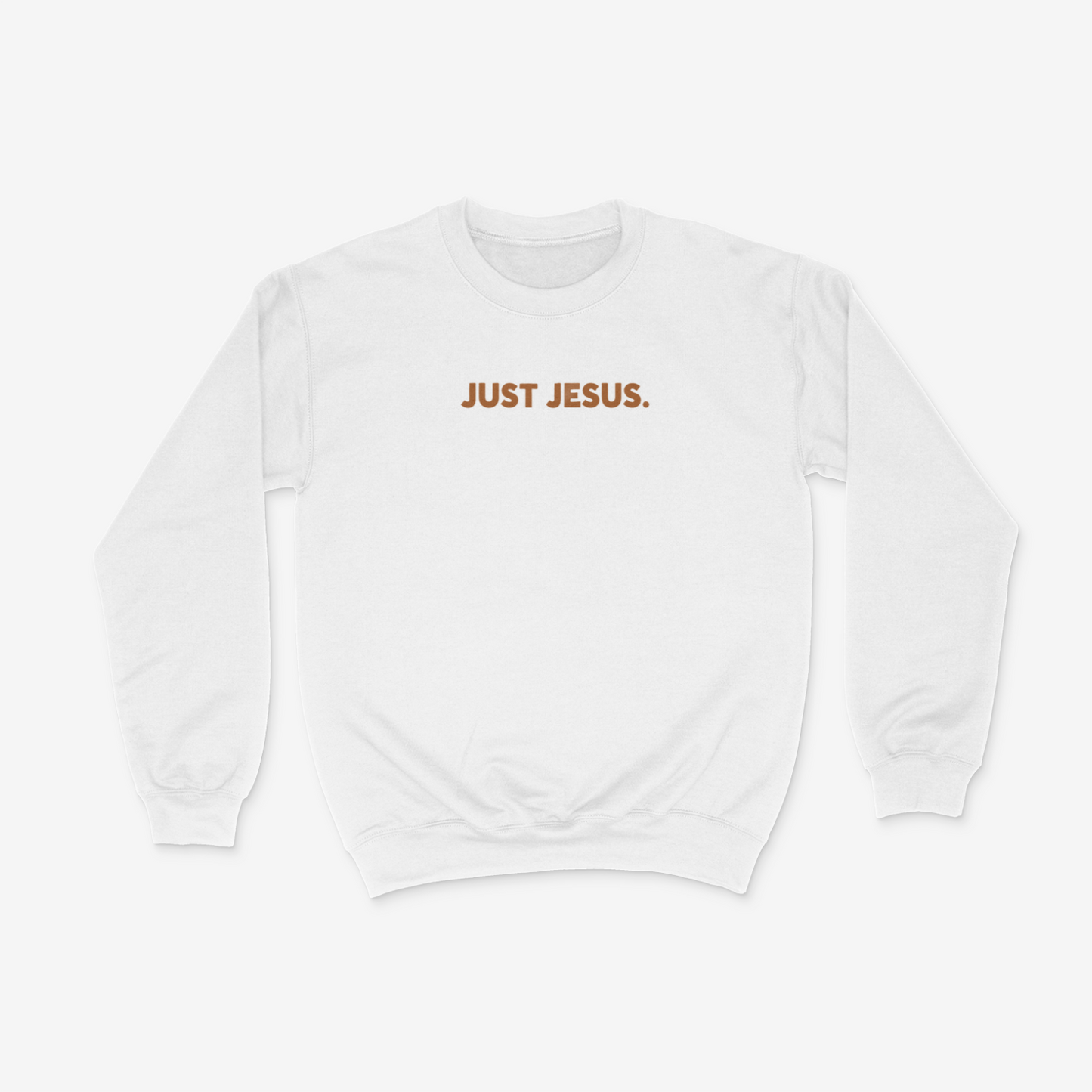 Just Jesus Crewneck ( Medium Brown)